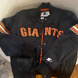 Boys Starter Jacket with Orange /Black Giants Logo